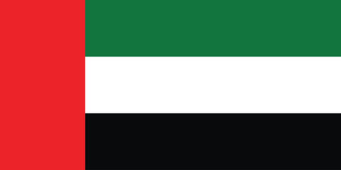 United Arab Emirates flag official colors and proportion digital vector illustration