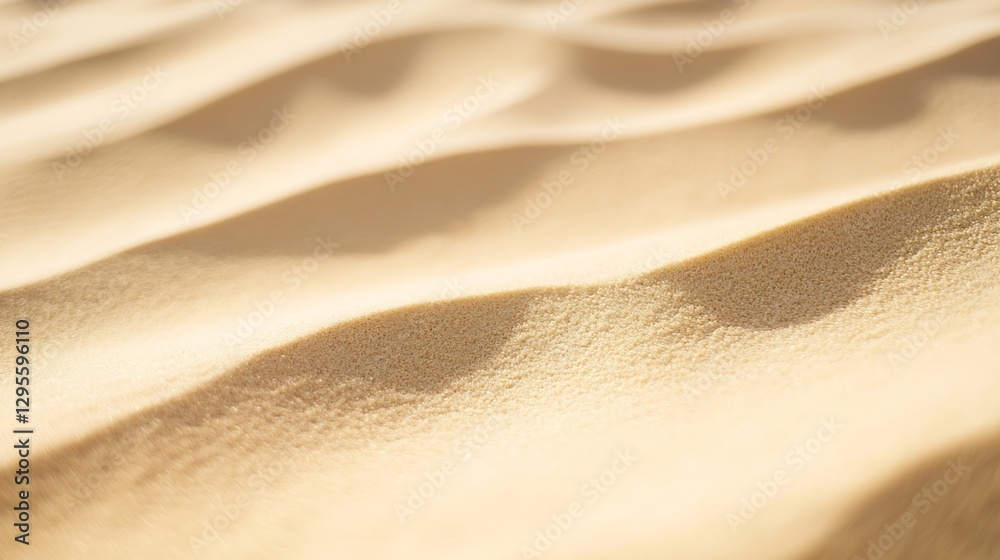 Leinwandbilder Soft ripples of fine sand creating beautiful patterns under natural light in a serene desert landscape : Generative AI