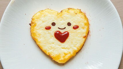 Vibrant Gradient Background – Fluffy Yellow Omurice With A - Version 3