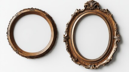Elegant set of three bohemian mirrors showcasing unique styles on white background