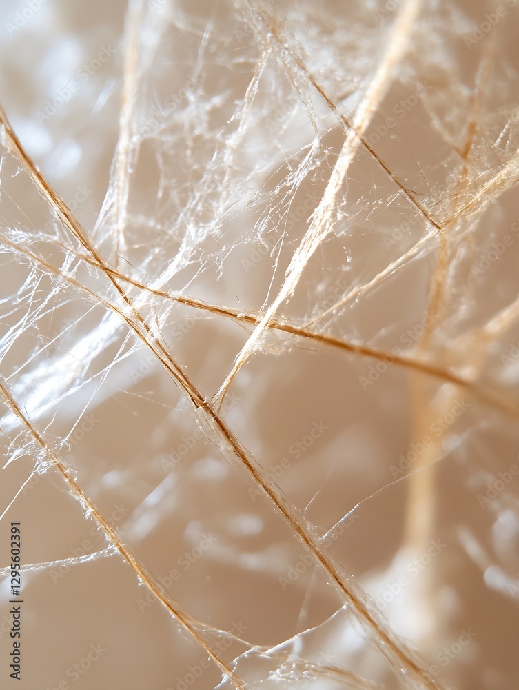 Aufkleber abstract closeup image showcasing delicate natural fibers intertwining in soft lighting : generative