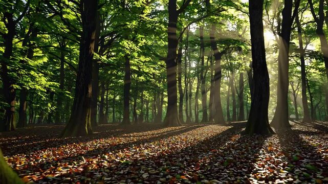 The Forest Bathed in Sunlight