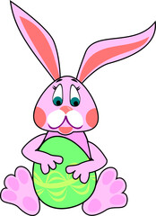easter bunny with easter egg