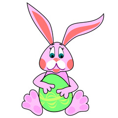 easter bunny with easter egg