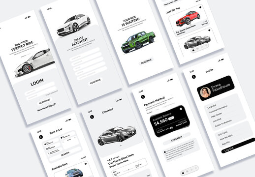 Car Rental Mobile App Ui Design Template