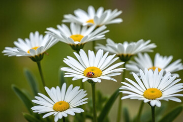 Fototapeta premium ladybug sitting on top of a white flower