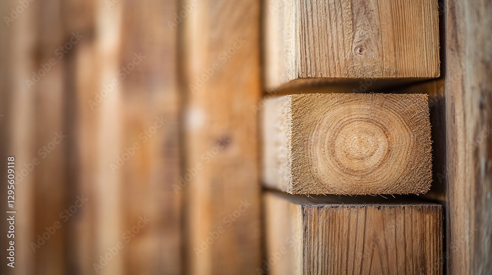 Poster closeup image of wooden planks showing natural grain and texture : generative ai