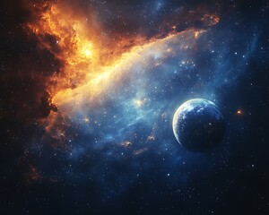 Obraz premium Planet Nebula Cosmic Space Background