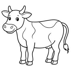 Obraz premium Cute Cow Outline Adorable Farm Animal Illustration for Coloring and Crafts