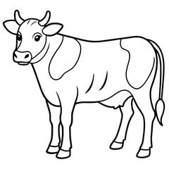 Fototapeta premium Cute Cow Outline Adorable Farm Animal Illustration for Coloring and Crafts
