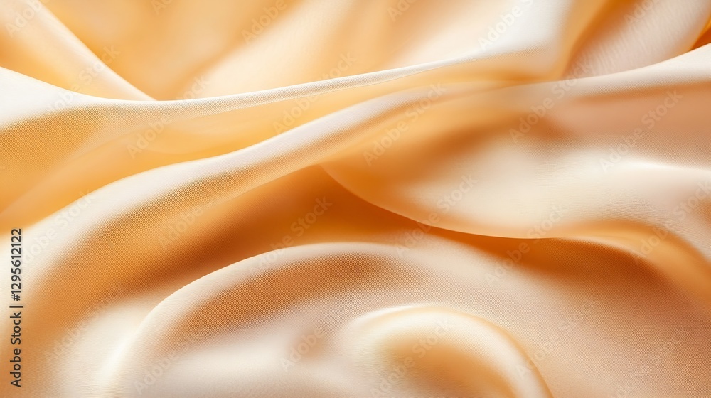 Leinwandbilder luxurious silk fabric in soft shades of peach creating an elegant drapery effect : generative ai