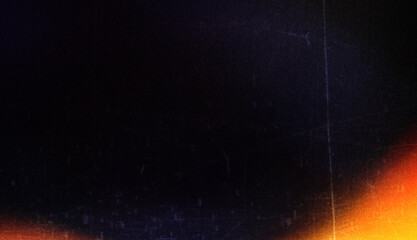 Blur colorful warm rainbow light leaks on black background with dust texture. Defocused abstract...