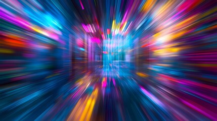 Obraz premium Colorful light rays emanating from a bright geometric central point