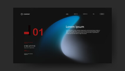 landing page with abstract wave futuristic retro fluid gradient design	
