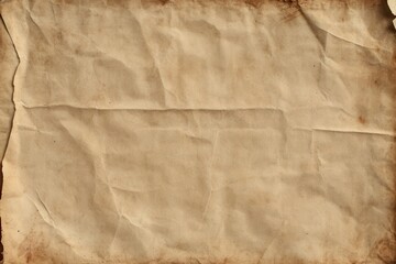 Crumpled aged paper texture, studio shot, background blur