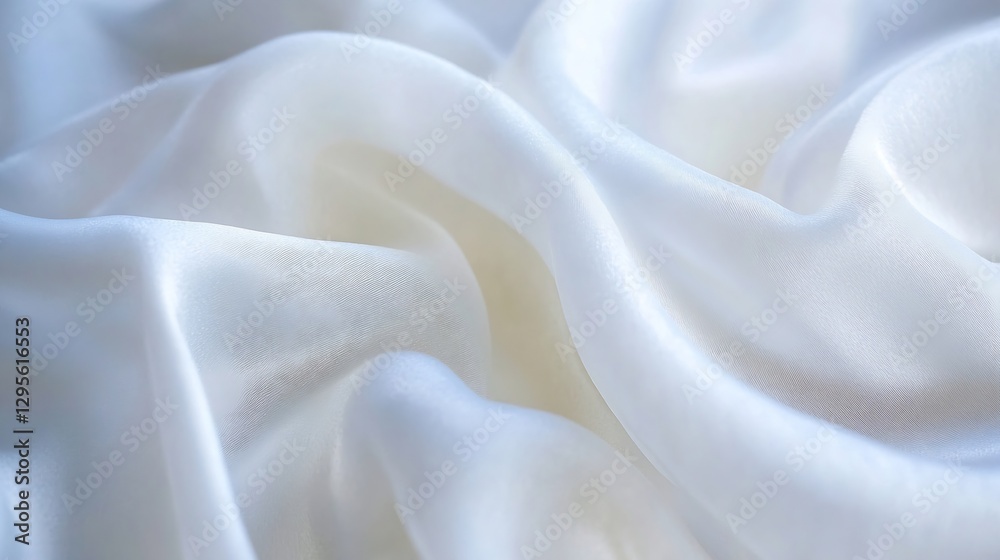 Poster A closeup of pristine white silk fabric displaying its luxurious texture in soft light : Generative AI