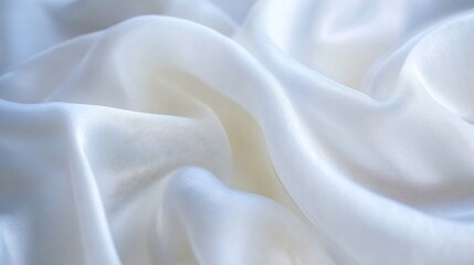 Obraz premium A closeup of pristine white silk fabric displaying its luxurious texture in soft light : Generative AI