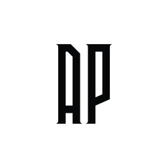 AP monogram logo design letter text name symbol monochrome logotype alphabet character simple logo