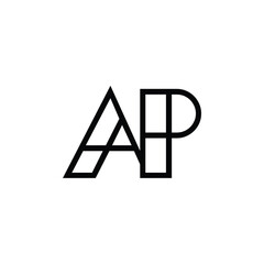 AP monogram logo design letter text name symbol monochrome logotype alphabet character simple logo