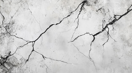Obraz premium a cracked white surface reveals dark lines and textures