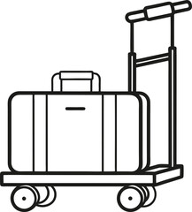 A set of isolated suitcases on a white background represents travel baggage for a trip or vacation