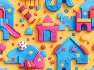 Cartoon playground abstract background texture pattern seamless