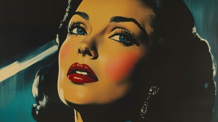 Iconic vintage hollywood film poster framed captivating portrait retro aesthetic art display gigapixel quality