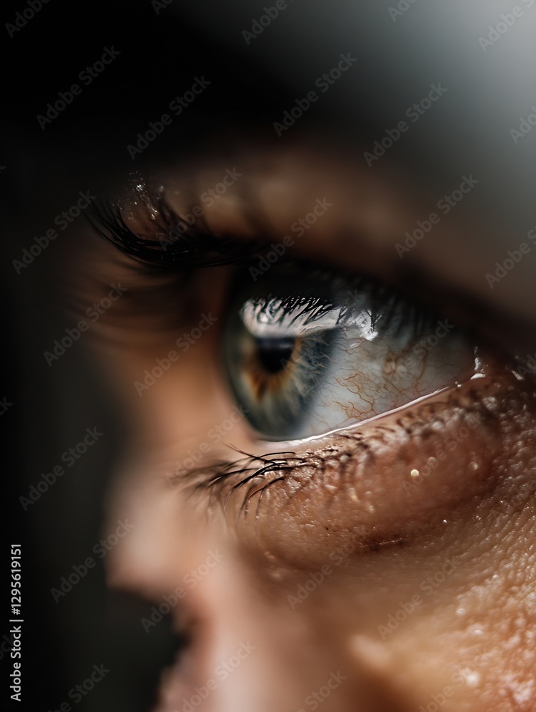 Poster stunning close up of a human eye capturing intricate details and reflections in vibrant colors : gen
