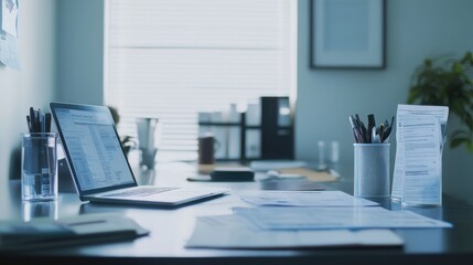 Medical debt planning in a well-organized office. Featuring clarity and financial stress