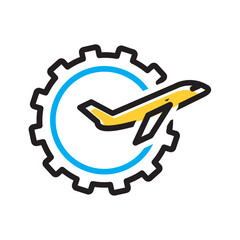 Vector multi color icon for Aerospace setting