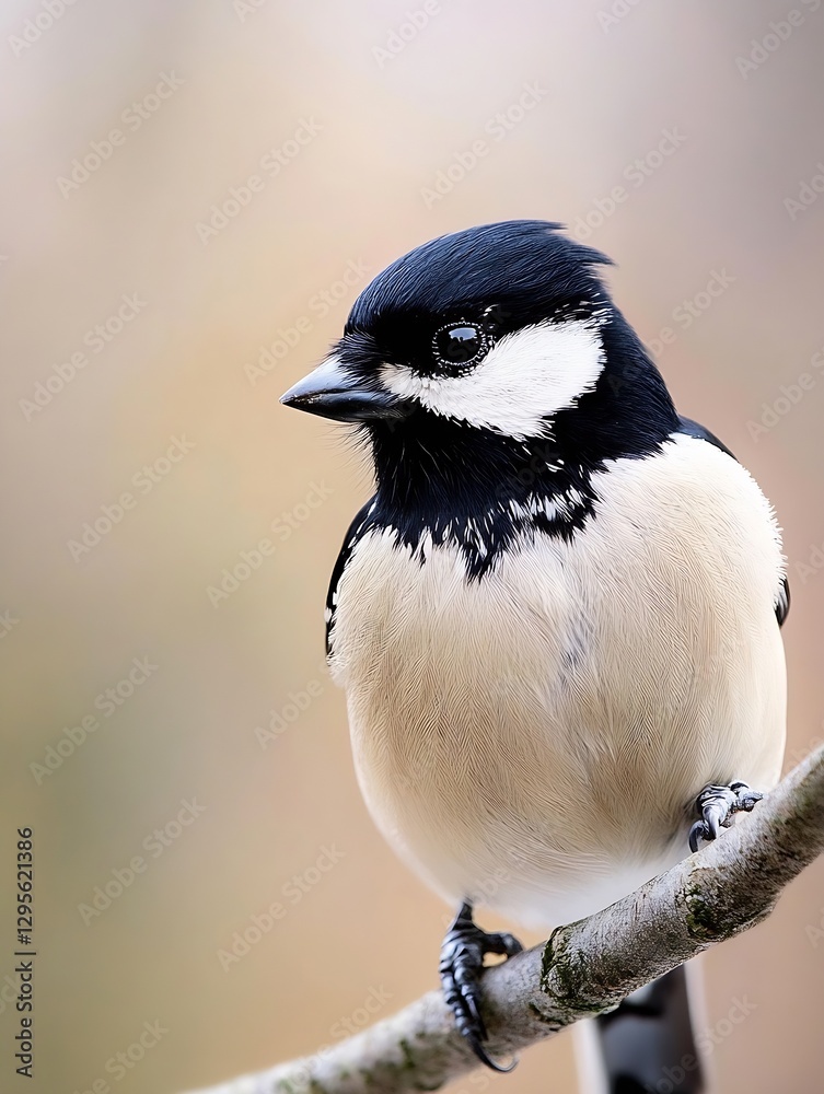 Poster Closeup portrait of a beautiful bird perched on a branch demonstrating vivid colors : Generative AI