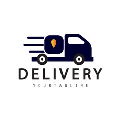 express delivery logo, express delivery logo with car icon vector template