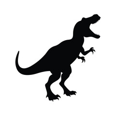 Tyrannosaurus Rex silhouette icon, isolated on white background. Vector illustration.