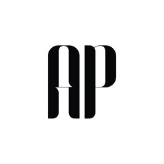 AP monogram logo design letter text name symbol monochrome logotype alphabet character simple logo