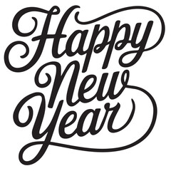 happy new year typography text
