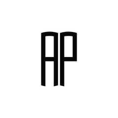AP monogram logo design letter text name symbol monochrome logotype alphabet character simple logo