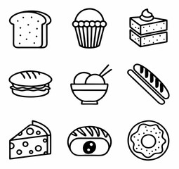 fast food and cake icon