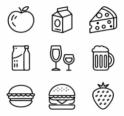 fast food and cake icon