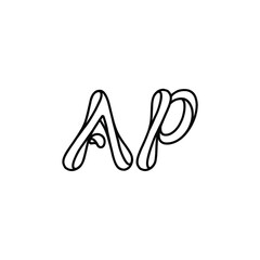 AP monogram logo design letter text name symbol monochrome logotype alphabet character simple logo