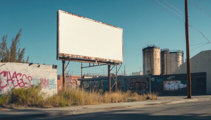 Empty billboard in urban alleyway (2)