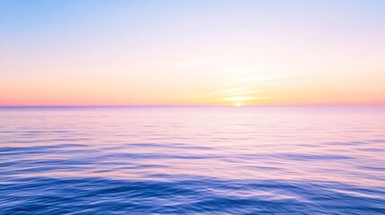 Naklejka premium Beautiful ocean sunset with soft colors creating a tranquil seascape at twilight : Generative AI