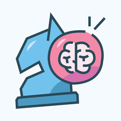 Strategy Icon Design in Color Style