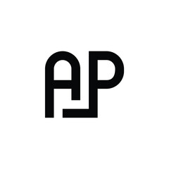 AP monogram logo design letter text name symbol monochrome logotype alphabet character simple logo