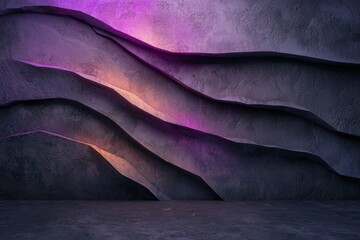 Obraz premium Abstract purple and gray stone wall with textured surface.