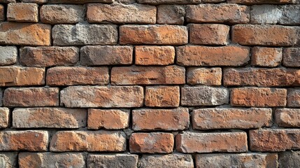 Obraz premium Front view of a high-res rat trap bond brick wall showing fine craftsmanship
