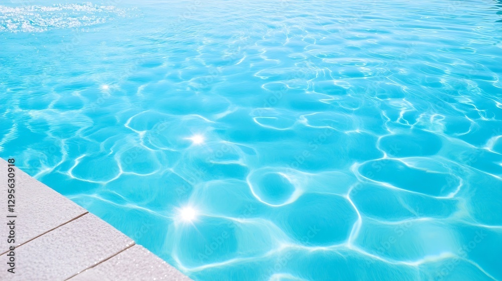 Leinwandbilder crystal clear pool water sparkling under bright sunlight for refreshing summer vibes : generative ai