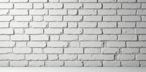 Fototapeta premium Clean grey-washed brick wall, ideal modern design White brick base showing through paint , subtle texture, interior design