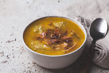 Split pea soup with ham.