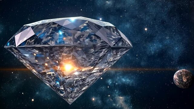 gem jewelery precious stone shape space universe ai generated video concept