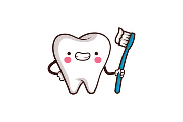 Cute Teeth Character Illustration